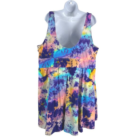 Torrid Tie Dye Swim Dress One Piece Swimsuit 6X Colorful Beach SW-2114 - Picture 4 of 8